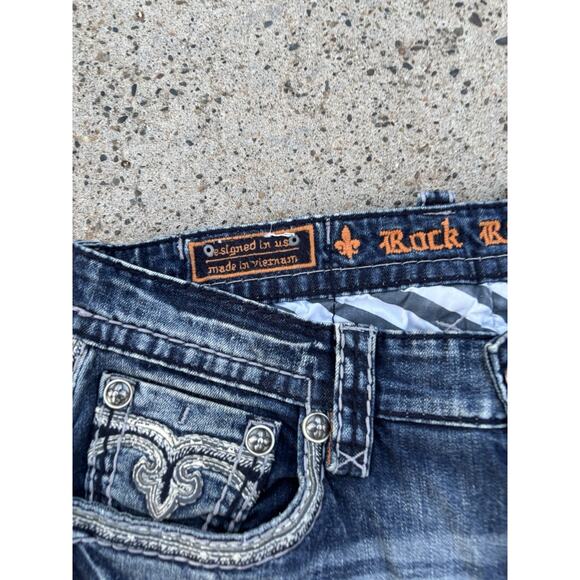 Rock Revival Distressed Blue Straight Jeans - Picture 13 of 16